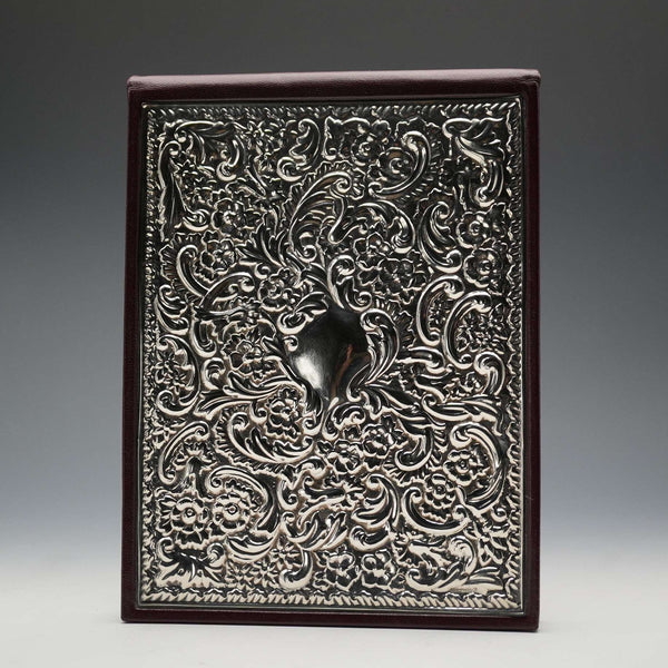 Whitehill Silver Unused British Vintage Sterling Silver Mounted Leather-Bound Address Book