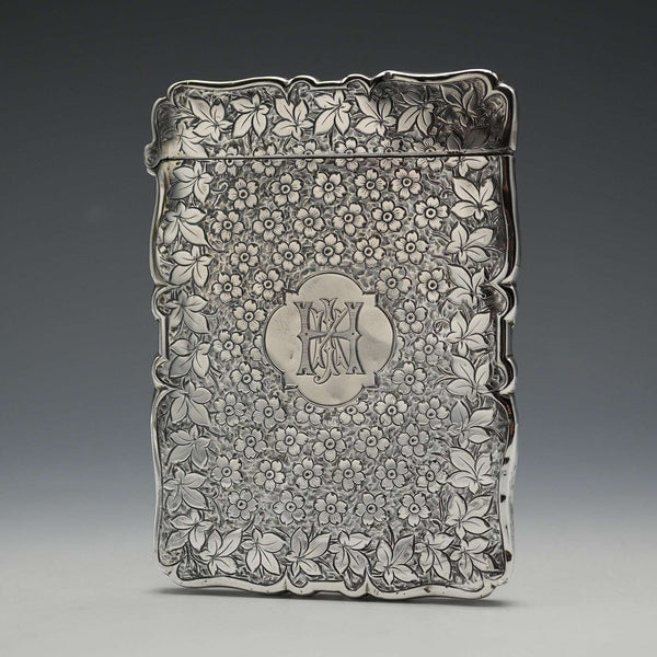1885年 英国アンティーク 純銀製カードケース 54g Frederick Marson
