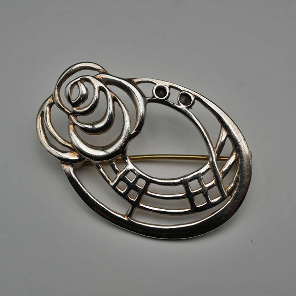 British Vintage Sterling Silver Rennie Mackintosh Style Rose Brooch Kit Heath