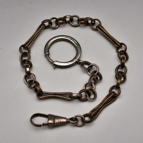 Vintage Two-Tone Fancy Link Swivel Clasp Albert Chain