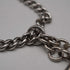 Antique British Sterling Silver Double Albert Chain 51g with Sterling Silver Locket Fob