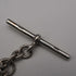 Antique British Sterling Silver Double Albert Chain 51g with Sterling Silver Locket Fob