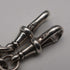 Antique British Sterling Silver Double Albert Chain 51g with Sterling Silver Locket Fob