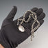 Antique British Sterling Silver Double Albert Chain 51g with Sterling Silver Locket Fob