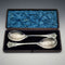 British Antique Silver Plated Serving Spoon Pair, John Sanderson