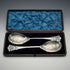 British Antique Silver Plated Serving Spoon Pair, John Sanderson