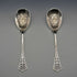 British Antique Silver Plated Serving Spoon Pair, John Sanderson