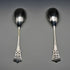 British Antique Silver Plated Serving Spoon Pair, John Sanderson