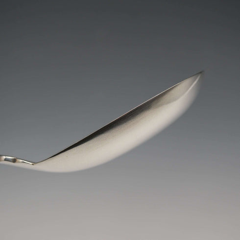 British Antique Silver Plated Serving Spoon Pair, John Sanderson