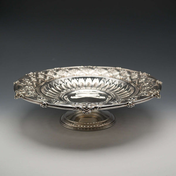 1865 Antique British Silver-Plated Compote, 29cm Diameter