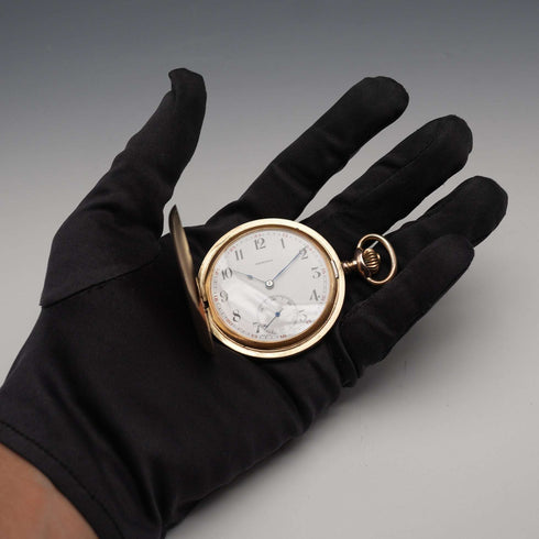 Circa 1930 Switzerland Zenith Pocket Watch Swan Neck Mechanical Gold Plated Hunter Case Good Working Order