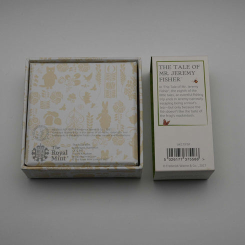 UK Beatrix Potter 150th Anniversary "Jeremy Fisher" 50p Proof Silver Coin with Royal Mint Case and Certificate 02065