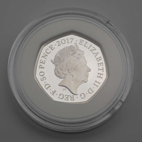 UK Beatrix Potter 150th Anniversary "Jeremy Fisher" 50p Proof Silver Coin with Royal Mint Case and Certificate 02065