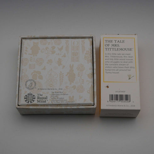 英國 碧雅翠絲·波特 誕辰150週年紀念款 「蒂特爾莫斯夫人」50便士紀念銀幣 英國皇家鑄幣廠 附盒裝和說明書 26336