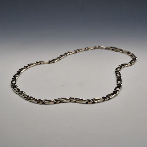 Vintage Figaro Chain Sterling Silver Necklace 56cm 44g