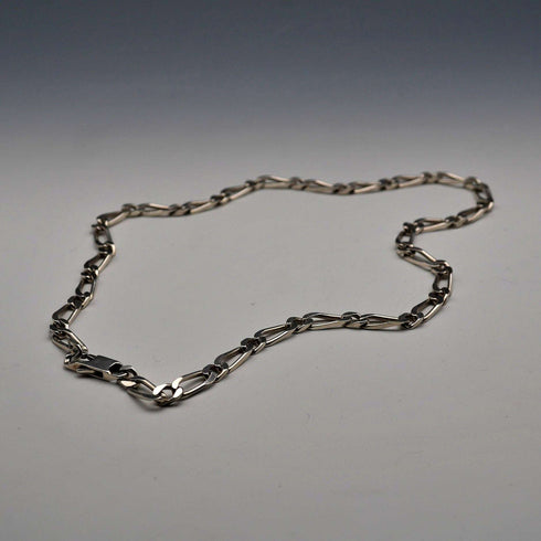 Vintage Figaro Chain Sterling Silver Necklace 56cm 44g