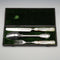 Circa 1838 English Antique Sterling Silver & Mother-of-Pearl Christening Cutlery Set in Case by Samuel Harwood