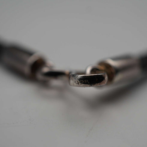 Colgante vintage de ámbar con base de plata pura, incluye cadena de cuero y plata pura