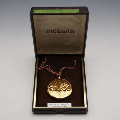 英国复古包金相片吊坠 Excalibur
