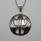 Colgante circular Art Nouveau de plata de ley vintage británica, con cadena de plata de ley, Kit Heath