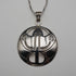 Colgante circular Art Nouveau de plata de ley vintage británica, con cadena de plata de ley, Kit Heath