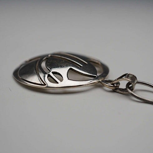 Colgante circular Art Nouveau de plata de ley vintage británica, con cadena de plata de ley, Kit Heath