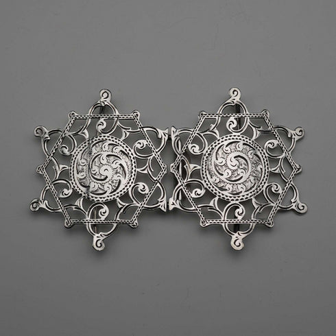 Hebilla de cinturón de enfermera de plata esterlina antigua británica de 1900, 21g, Adie & Lovekin