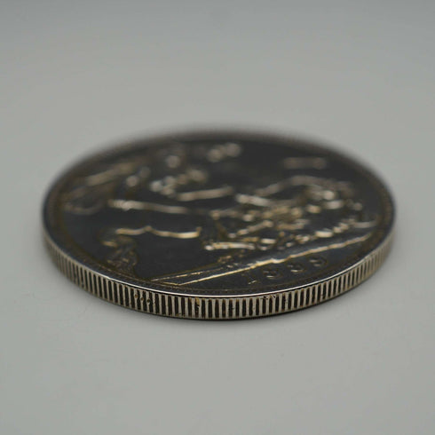 英国アンティーク 1889年 クラウン銀貨 ジュビリーヘッド/聖ジョージの竜退治 28g