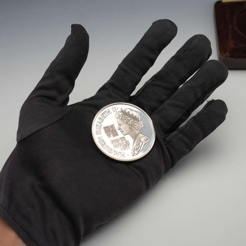 1977年 英国エリザベス2世女王 戴冠25周年 記念銀貨 45g Birmingham Mint ケース付
