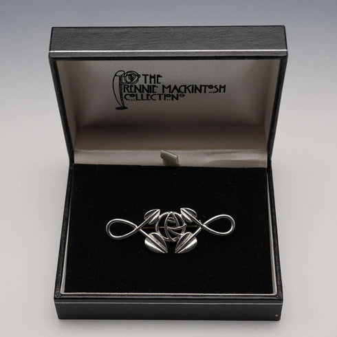 British Vintage Rennie Mackintosh Style Sterling Silver Brooch 7.2g Carrick