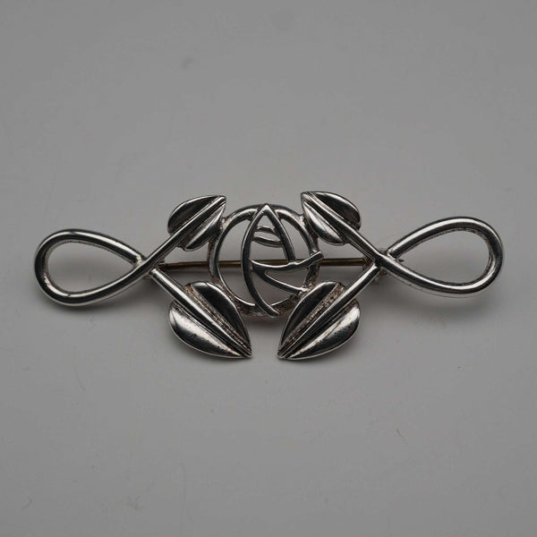 British Vintage Rennie Mackintosh Style Sterling Silver Brooch 7.2g Carrick