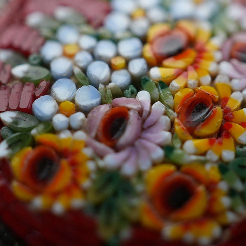 Vintage 800 Silver Micromosaic Floral Brooch