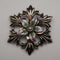 US Antique Sterling Silver, Enamel & Gold Plated Floral Brooch by W. E. Richards