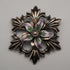 US Antique Sterling Silver, Enamel & Gold Plated Floral Brooch by W. E. Richards