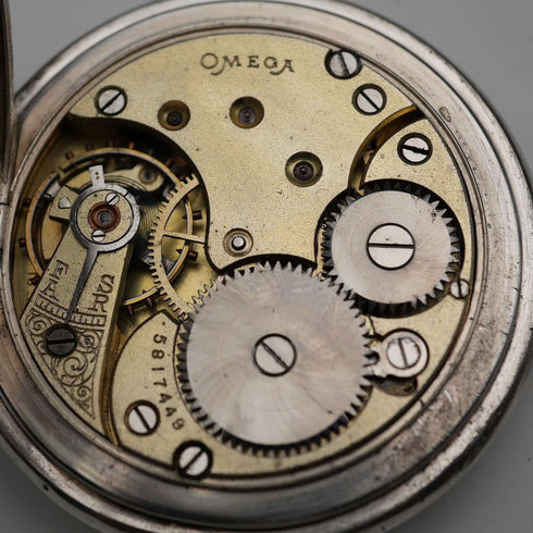 1920年頃 アンティーク オメガ 懐中時計 900シルバーハンターケース 動作良好