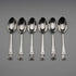 Juego de 6 cucharillas de té de plata de ley, vintage británico de 1934, conmemorativas del Jubileo, 55g en total, Northern Goldsmiths Co, con estuche.