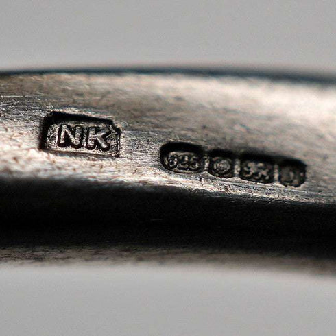 英国製 2連インターロッキング 純銀バングル 51g NK