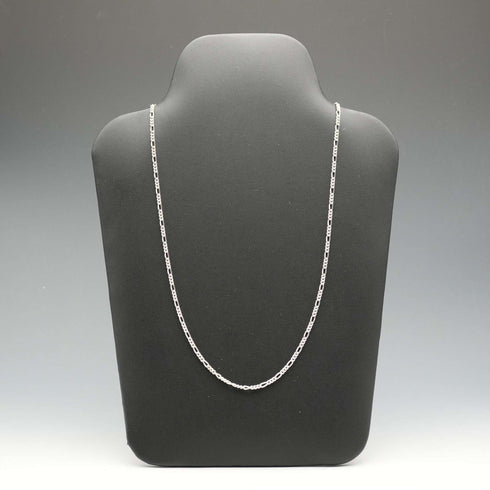 British Vintage Sterling Silver Figaro Chain Necklace 60cm 11g