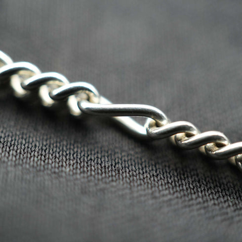 British Vintage Sterling Silver Figaro Chain Necklace 60cm 11g
