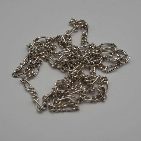 British Vintage Sterling Silver Figaro Chain Necklace 60cm 11g