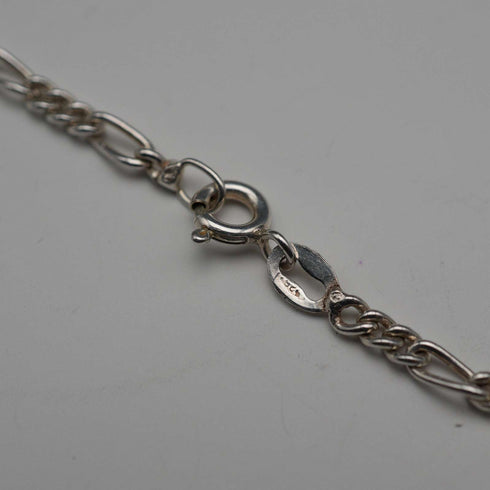 British Vintage Sterling Silver Figaro Chain Necklace 60cm 11g