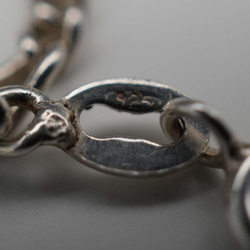 British Vintage Sterling Silver Figaro Chain Necklace 60cm 11g