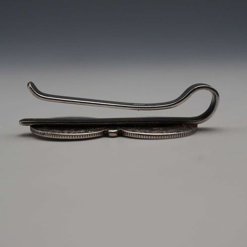 English Vintage Double Sixpence Sterling Silver Tie Clip