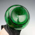 British Vintage Enamel-Decorated Green Glass Vase with Handle ②