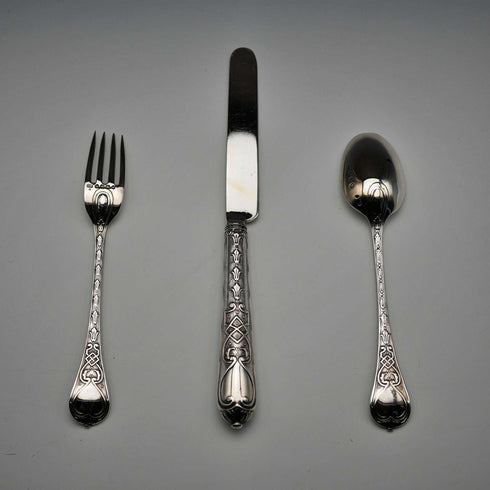 1865 Antique English Sterling Silver Christening Cutlery Set, Total 102g, by George Adams, Cased