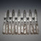 Circa 1899 British Antique Mother-of-Pearl Handle Dessert Cutlery Set for 6, Sterling Silver Accents, Some Damage