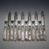 Circa 1899 British Antique Mother-of-Pearl Handle Dessert Cutlery Set for 6, Sterling Silver Accents, Some Damage