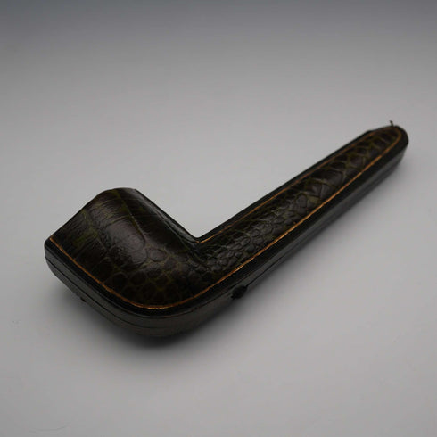 1900 British Antique JB Smoking Pipe with Sterling Silver Decoration in Case