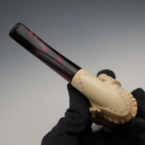 Pipa de fumar de espuma de mar vintage hecha en Turquía ②