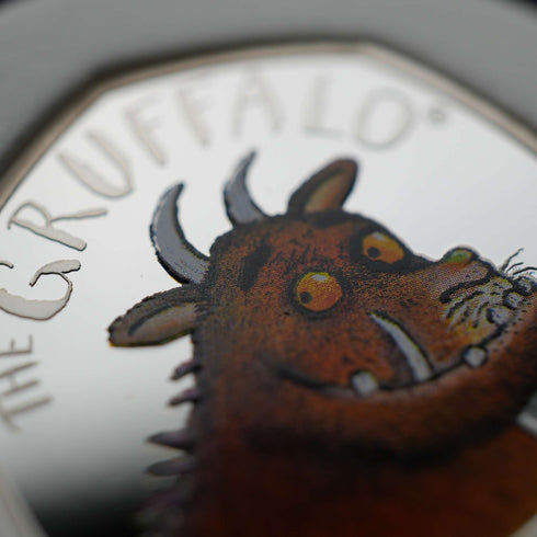 UK "The Gruffalo" 20th Anniversary 50p Proof Silver Coin Royal Mint, Cased with Certificate of Authenticity
